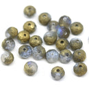 5x7mm Rustic gold czech glass rondelle beads seaglass finish - 25pc