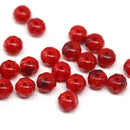 5x7mm Red czech glass rondelle beads - 25pc