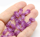 12x8mm Opal mauve pink tulip Czech glass beads, 20Pc
