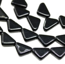 12x9mm Jet black triangle beads Czech glass, 25Pc
