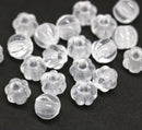 2.5mm hole crystal clear 8mm melon shape beads - 20pc