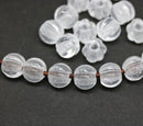 2.5mm hole crystal clear 8mm melon shape beads - 20pc