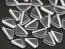 12x9mm Crystal clear triangle beads Czech glass, 25Pc