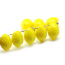 14x10mm Yellow czech glass beads lemon shape, 8Pc