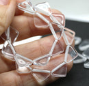 12x9mm Crystal clear triangle beads Czech glass, 25Pc