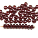 2x3mm Transparent dark red rondelle tiny czech glass spacers, 50Pc