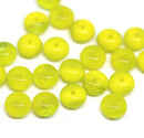 4x7mm Mixed yellow puffy rondelle Czech glass beads - 25Pc