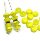 4x7mm Mixed yellow puffy rondelle Czech glass beads - 25Pc
