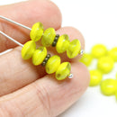 4x7mm Mixed yellow puffy rondelle Czech glass beads - 25Pc