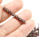 2x3mm Transparent purple picasso finish rondelle tiny czech glass spacers, 50Pc