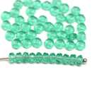 2x3mm Green teal rondelle tiny czech glass spacers, 50Pc