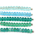2x3mm Mixed teal rondelle tiny czech glass spacers, 50Pc