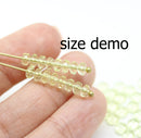2x3mm Light topaz rondelle tiny czech glass spacers, 50Pc