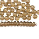 2x3mm Brown transparent rondelle tiny czech glass spacers, 50Pc