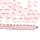 2x3mm Rose pink rondelle tiny czech glass spacers, 50Pc