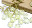 9mm Pale yellow Czech glass daisy flower beads, 20pc