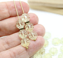 9mm Pale yellow Czech glass daisy flower beads, 20pc