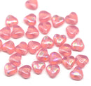 6mm Small opal pink Czech glass beads AB ornament - 30pc