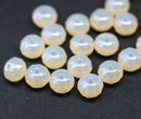 5x7mm Opal pale yellow Czech glass rondelle spacers, 20pc