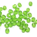 4mm Light grass green czech glass beads fire polished spacers, 50Pc