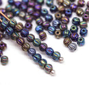3mm Metallic iris melon shape glass beads, 5gr