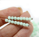 3mm Mint green melon shape glass beads, 5gr