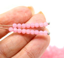 3mm Opal pink melon shape glass beads, 5gr