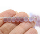 5x7mm Frosted blue purple teardrops czech glass beads, 50pc