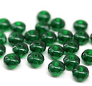 4x7mm Emerald green rondelle beads Czech glass - 25pc