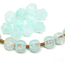 2.5mm hole mint green mixed 8mm melon shape beads - 20pc