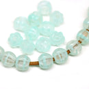 2.5mm hole mint green mixed 8mm melon shape beads - 20pc