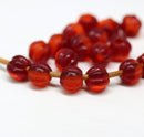 2.5mm hole red orange mixed 8mm melon shape beads - 20pc