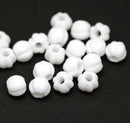 2.5mm hole opaque white 8mm melon shape beads - 20pc