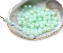 3mm Light green beads Czech glass small druk spacers, 8g