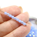 3mm Periwinkle blue beads Czech glass small druk spacers, 8g
