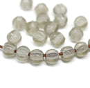 2.5mm hole gray 8mm melon shape beads - 20pc