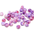 3x5mm Pink violet rondelle beads, tiny czech glass spacers - 40Pc