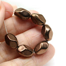 13x9mm Copper twisted czech glass barrel bead, 10Pc