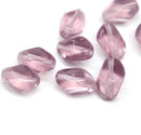 13x9mm Light purple twisted czech glass barrel bead, 10Pc
