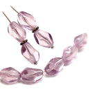 13x9mm Light purple twisted czech glass barrel bead, 10Pc