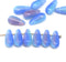 6x13mm Opal blue pink long teardrop czech glass beads, 15pc