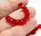 6x3mm Red rondelle beads, fire polished czech glass - 25pc