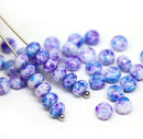 3x5mm Blue purple rondelle beads, tiny czech glass spacers - 40Pc