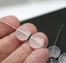 Clear czech glass snowflake beads - 6pc
