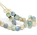 6mm Neutral colors mix Czech glass beads, round cut, 30pc