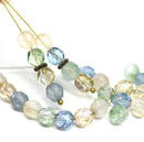6mm Neutral colors mix Czech glass beads, round cut, 30pc