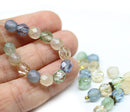 6mm Neutral colors mix Czech glass beads, round cut, 30pc