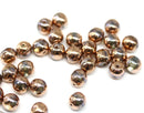 6mm Light gray round druk czech glass beads, copper coating, 30Pc