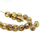 6mm Picasso Czech glass beads, round cut, 20pc