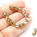 6mm Picasso Czech glass beads, round cut, 20pc